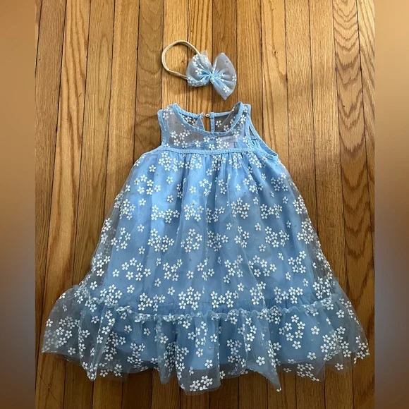 Catherine Malandrino | Dresses | Light Blue Dress With Matching Bow Size 2t  | Poshmark
